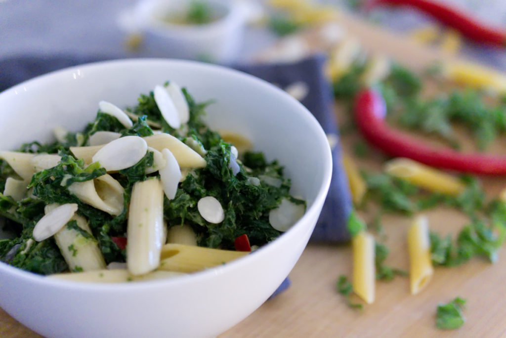 Panama Quadrat: Vegetarische Grünkohl-Penne mit Chili